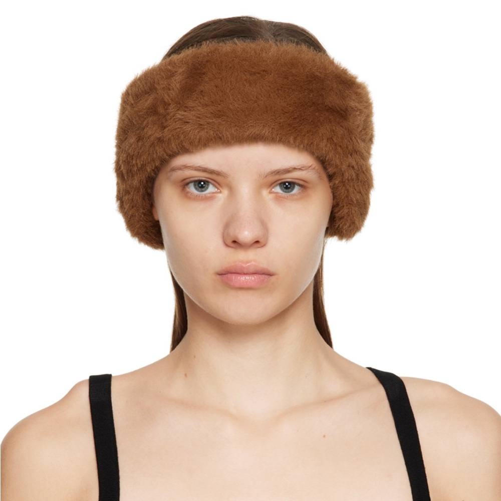 Jacquemus Brown Furry Headband